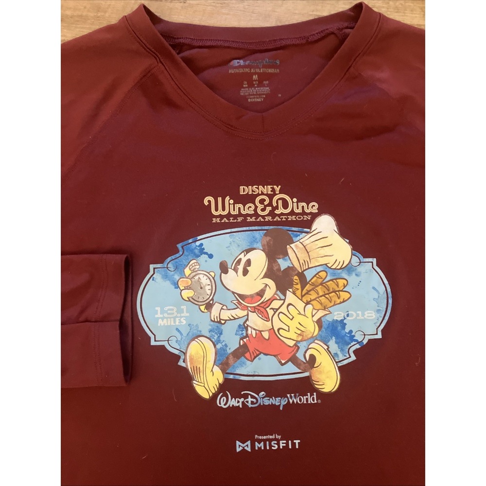 Champion Disney Wine & Dine 10K 2018‎ Performance Shirt Teal Mens Medium L/S